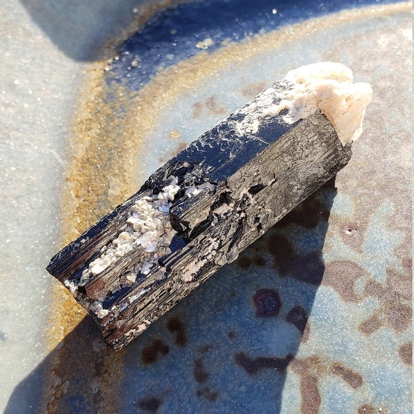 Black Tourmaline (Schorl) with Feldspar from Erongo Mountains Namibia