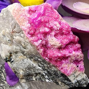 Pink Cobaltoan Calcite Crystals on Matrix Mineral Specimen from DR Congo