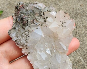 Quartz Cluster with Pyrite and Hematite from Morocco