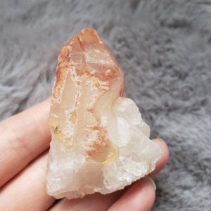 Beautiful Red Iron Stained Quartz Crystal Specimen