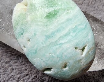 Blue Caribbean Calcite Palmstone from Pakistan