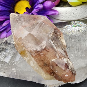 Red Hematite Quartz Crystal from Zimbabwe