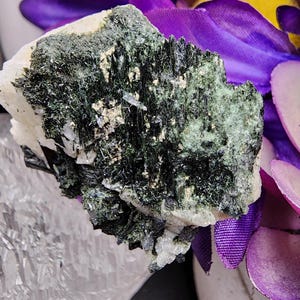 Aegirine on Orthoclase Crystal Mineral Specimen from Zomba Malawi