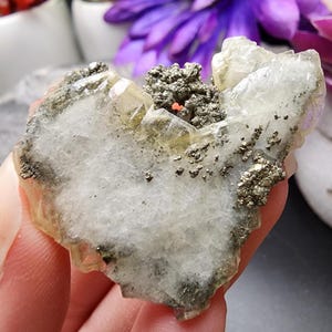 Golden Barite with Pyrite inclusions Crystal Specimen from Morocco