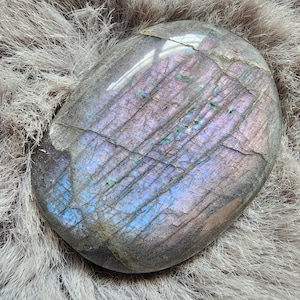 Small Purple Blue Labradorite Palmstone from Madagascar