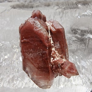 Red Hematite Phantom Quartz Crystal from Zimbabwe