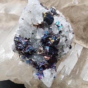 Beautiful Colorful Chalcopyrite Quartz Crystal Specimen
