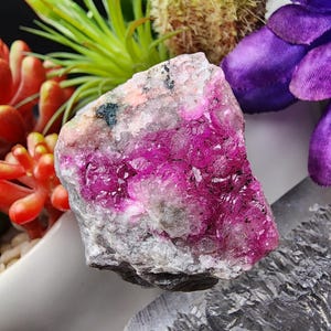 Gorgeous Vibrant Pink Cobaltoan Calcite on Matrix Crystal Specimen from Congo