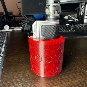 3-1 Vape Mod cup Holder adapter! Geekvape, LostVape Vaporesso Swag and any dual battery mod should fit! Holds 120ml and 80ml bottles too!