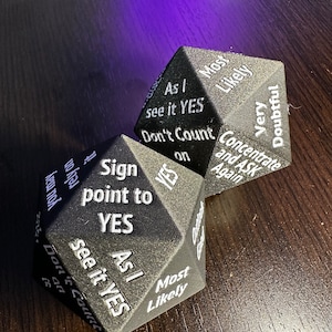 MAGIC Prediction DICE - 20 sided magic ball dice. Extra Large!