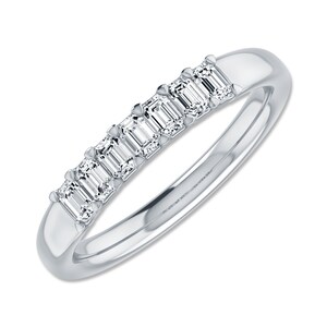 ALESSANDRA BETTINI® Prong Setting Emerald Cut Lab Grown Diamond Wedding Band/Emerald Cut Diamond Ring/Anniversary gift Ring