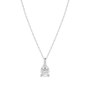 ALESSANDRA BETTINI® 1/2 Ctw Pear Shape Diamond Necklace, 10Kt, 14Kt & 18Kt Gold Lab Grown Diamond Pendant, Diamond Solitaire Necklace