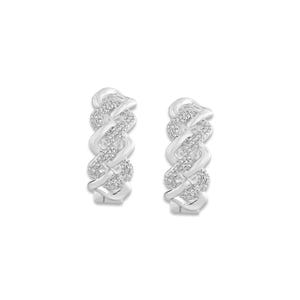 ALESSANDRA BETTINI® Cuban Link Hoop Earrings | 1/5 CTW Natural Diamond Huggies | 925 Sterling Silver | Bold & Elegant Statement Jewelry