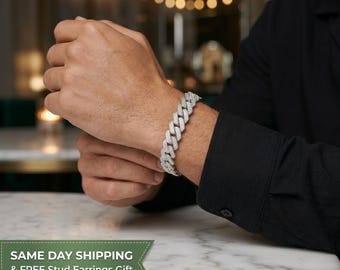 Men's Diamond Cuban Link Bracelet | 1.50 CTW Natural Diamonds | 10K Yellow Gold | 8.5 Inch | Ready to Ship | Gift for Him