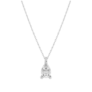 ALESSANDRA BETTINI® 1/4 Cttw Per Lab Grown Diamond Solitaire Pendant, G-VS Pear Lab Grown Diamond Pendant For Women