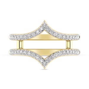 ALESSANDRA BETTINI® 14K/18K Gold Antique Vintage Style Luxury Wedding Enhancer Band Ring Spacer 0.65 CTTW Round Cut Real Diamond Wrap Jacket