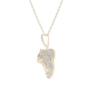 ARCHMAN® Men's Diamond Shoes Pendant, 10K & 14K Solid Gold Pendant, Hip Hop Rapper Pendant, One Shoe Charm Pendant