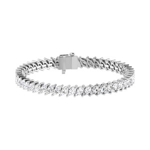 ALESSANDRA BETTINI® 11.75 Ctw Lab Grown Diamond Tennis Bracelet 10K & 14k Gold, Lab Marquise Diamonds Bracelet
