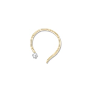 ALESSANDRA BETTINI® Natural Diamond Women&#39;s Nose Pin, 0.01 CTTW Round Cut Diamond 10K/14K Gold & 925 Silver Nose Stud, Nose Piercing