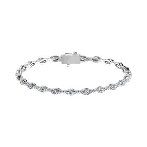 ALESSANDRA BETTINI® 9 Ctw Marquise Cut Lab Grown Diamond Tennis Bracelet 10K, 14K, 18K Gold, Women&#39;s Propose Gift Tennis Bracelet