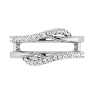 ALESSANDRA BETTINI® Natural Diamond Women&#39;s Enhancer Guard Ring, 0.30 CTTW Round Cut Diamond, 14K & 18K Gold, Enhancer Wrap Ring