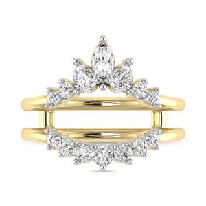 ALESSANDRA BETTINI® 0.79 CTTW Round Cut Lab-Grown Diamond Enhancer Ring in 14K & 18K Gold, Anniversary Guard Ring
