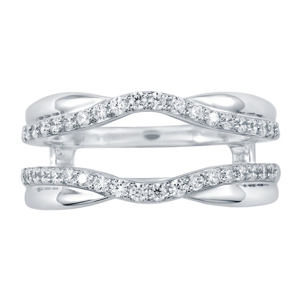 Round and Marquise Cut White Diamond Enhancer Wedding Ring 14k - Etsy