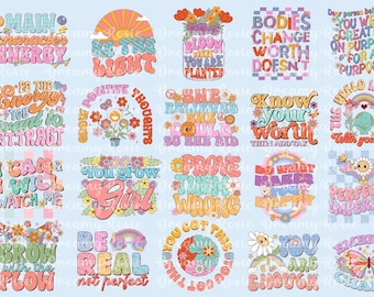Inspirational Bundle Svg, Mental Health File for Cricut, Positivity Stickers svg, Self-love Svgs, Motivational Quotes Sublimation Designs
