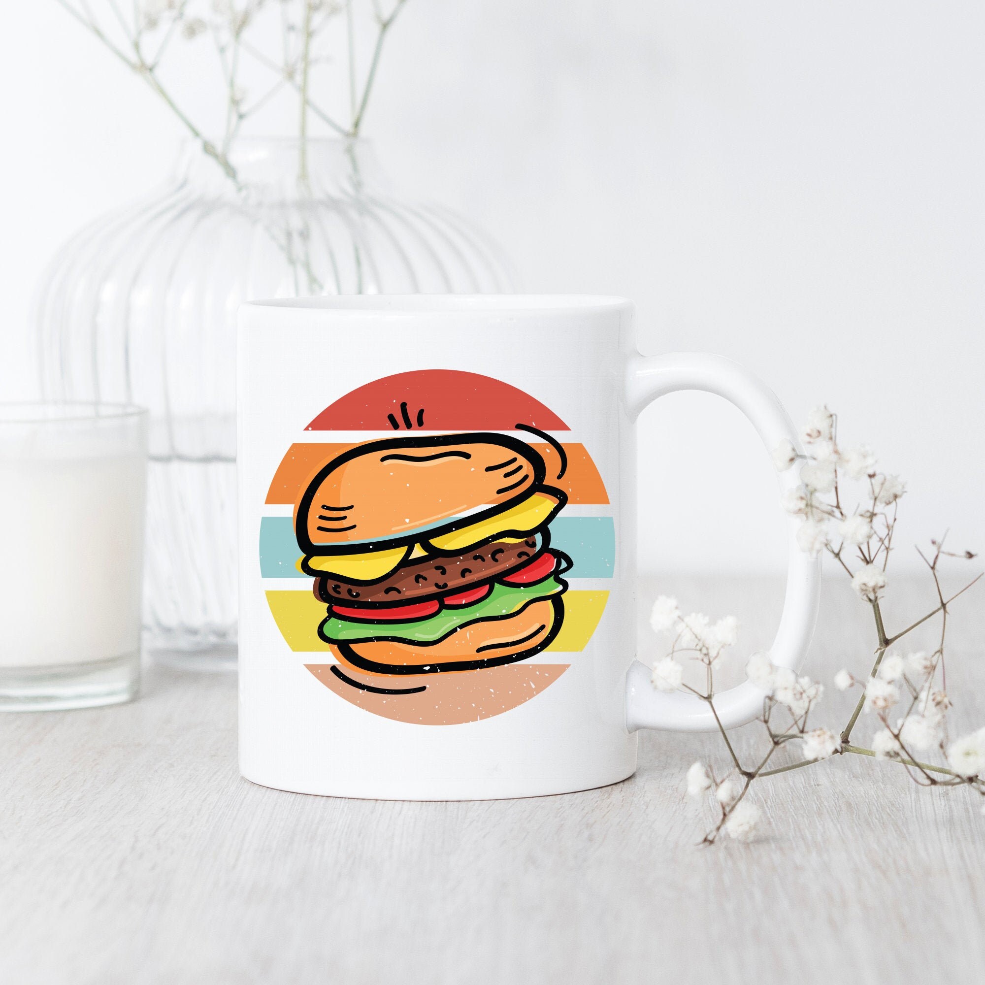 Burger / Mug / Burger Eater Mug / Cute Hamburger Gift / Burger Etsy