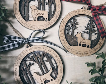 Personalized dog breed ornament