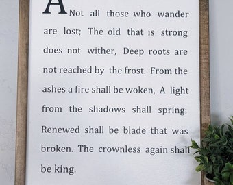 Gold and Glitter Tolkien sign
