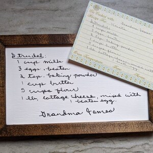 Custom engraved Family recipe sign