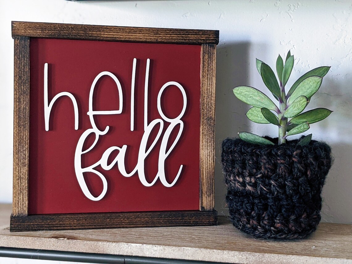 Hello Fall Mini Sign - Etsy