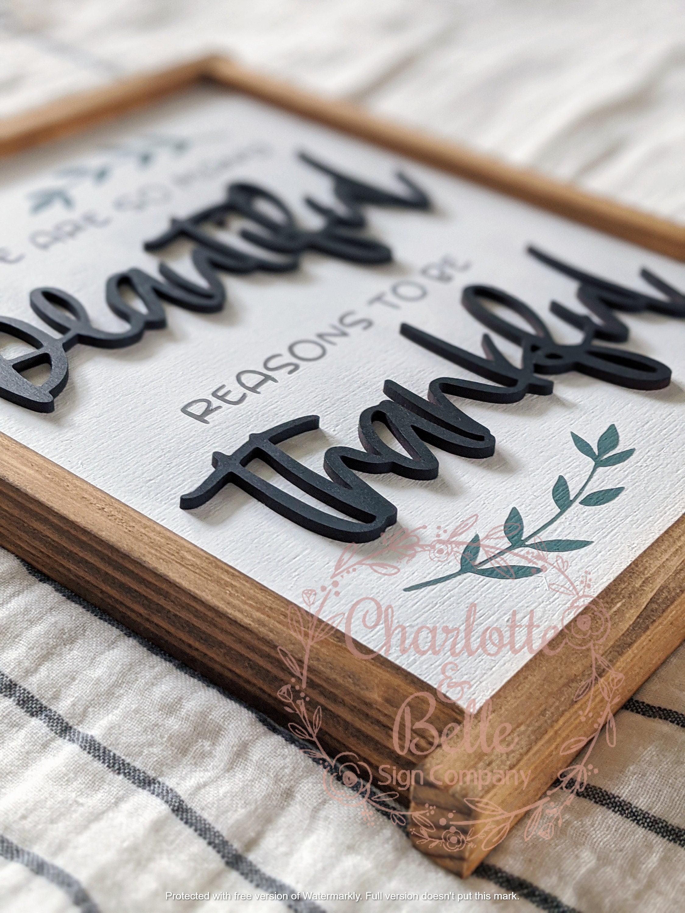 Beautiful and Thankful sign | Etsy
