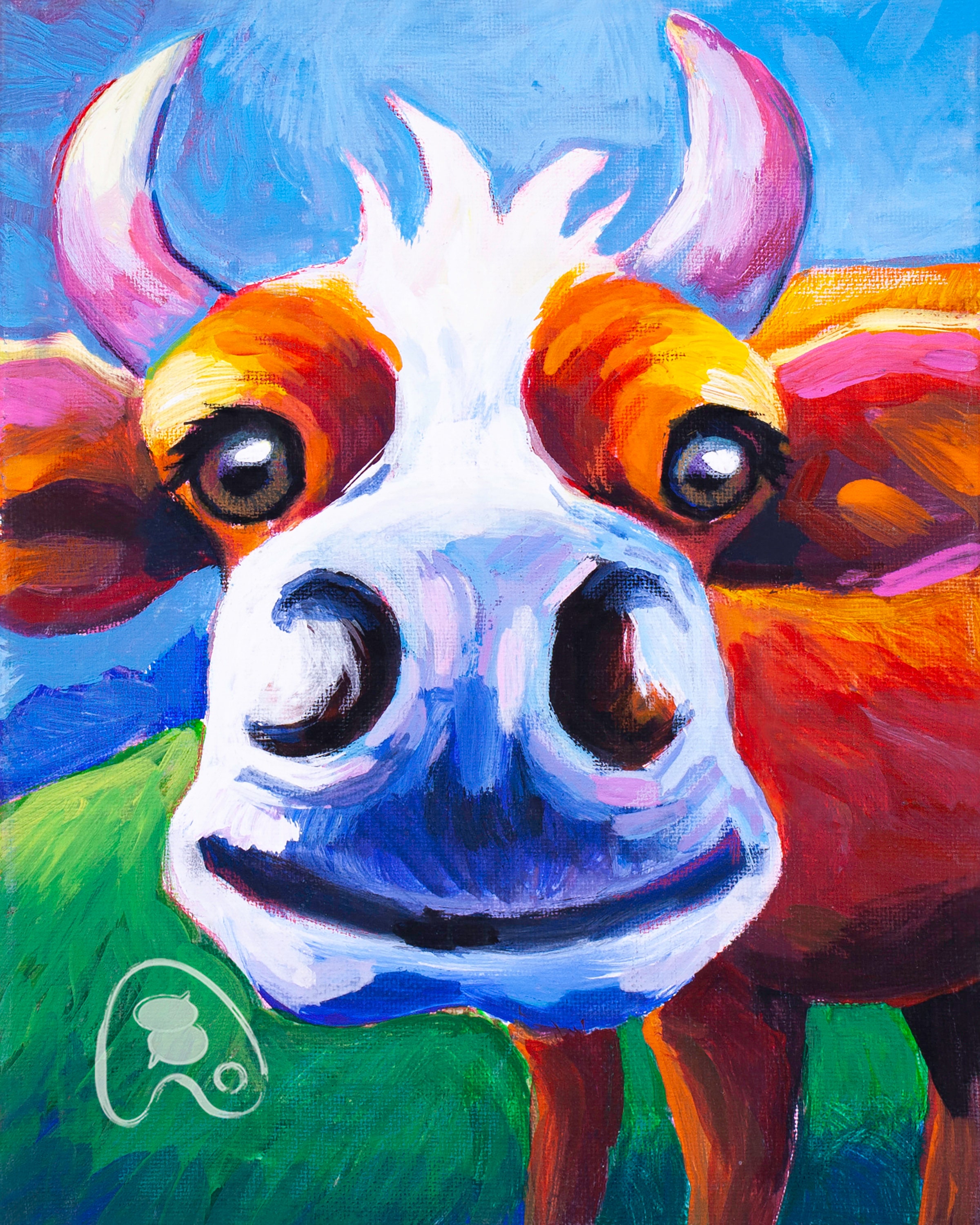 Moo Moo ART PRINT Cute Cow Year of the Ox Chinese New - Etsy Singapore