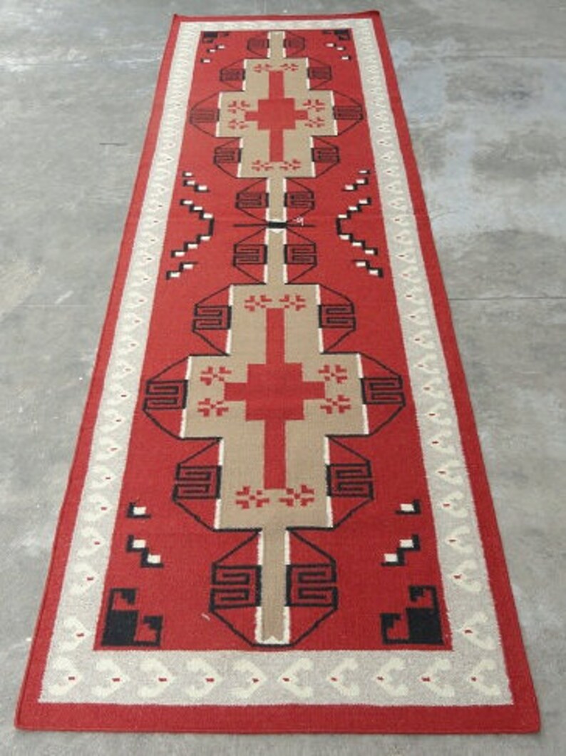 Southwestern Runner Rug 3x7 ft Wool Rug Southwestern Rug Etsy