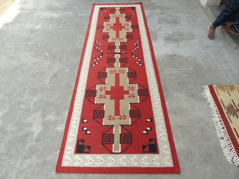 Southwestern Runner Rug 3x7 ft Wool Rug Southwestern Rug Etsy