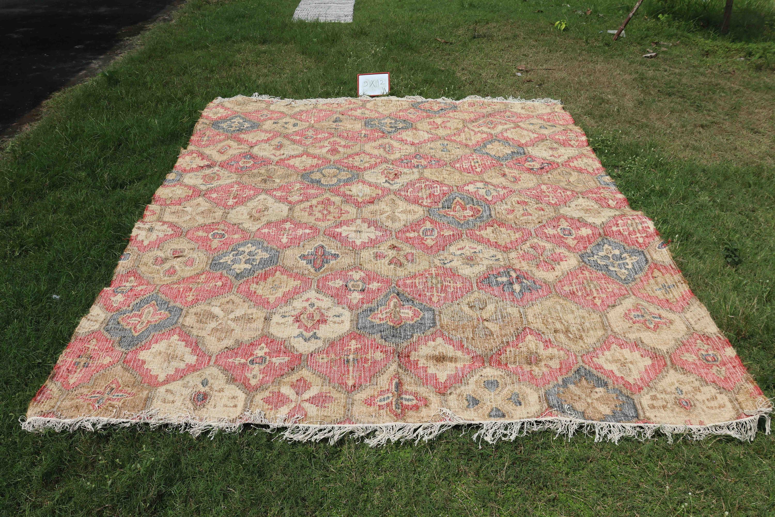 Large Vintage Kilim Rug 9x12 Turkish Colorful Large Jute Kelim Etsy
