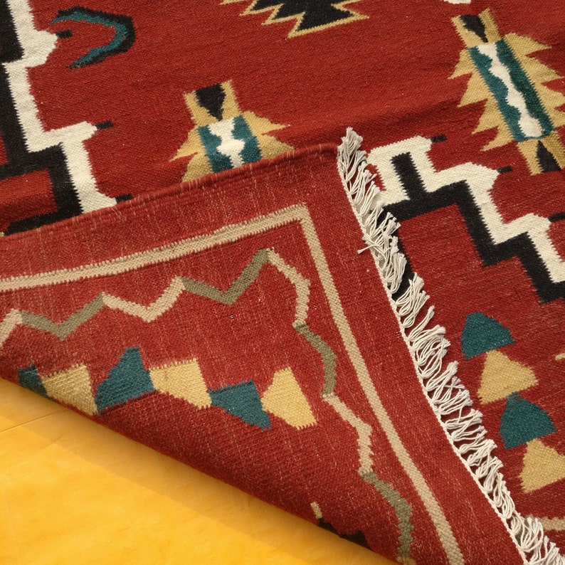 6x9 Rustic Large Floor Rug Southwestern Navajo Handmade Boho Etsy