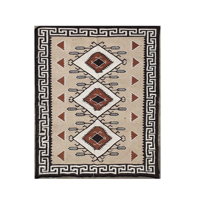 Western Inspired Beauty Handwoven Navajo Rug Size 8x10 Geometric Pattern Modern Design Home
