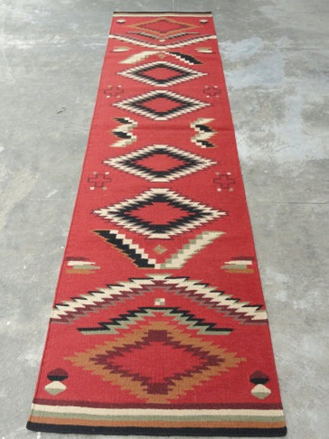Navajo Large Runner Rug 3x18 feet Southwestern Rug Woolen Etsy