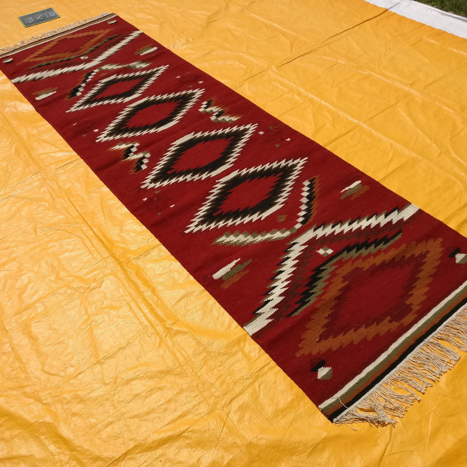 Large Runner Rug 3x18 feet Southwestern Rug Woolen Dhurrie Etsy