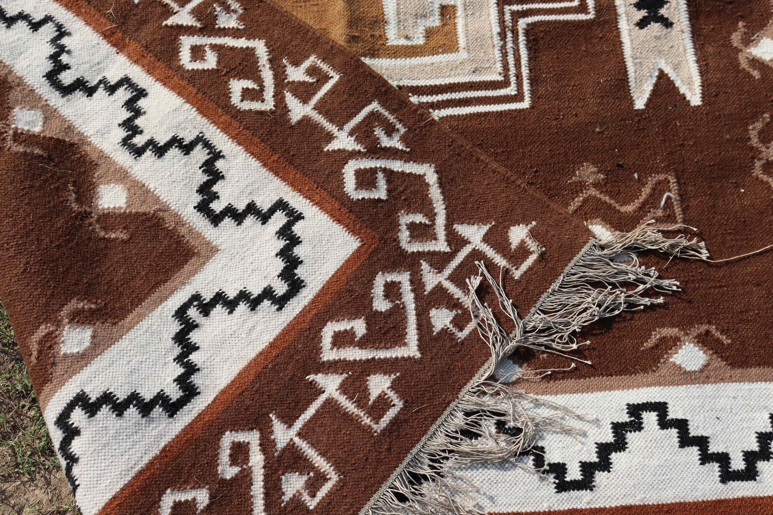 6x9 Brown Large Floor Rug Southwestern Navajo Handmade Boho Etsy