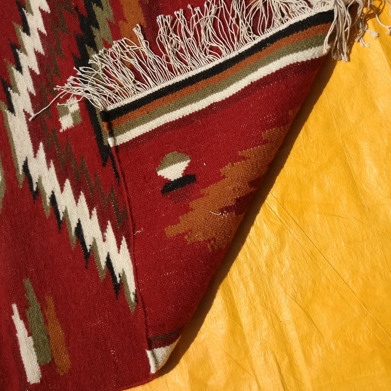 Large Runner Rug 3x13 feet Southwestern Rug Woolen Dhurrie Etsy