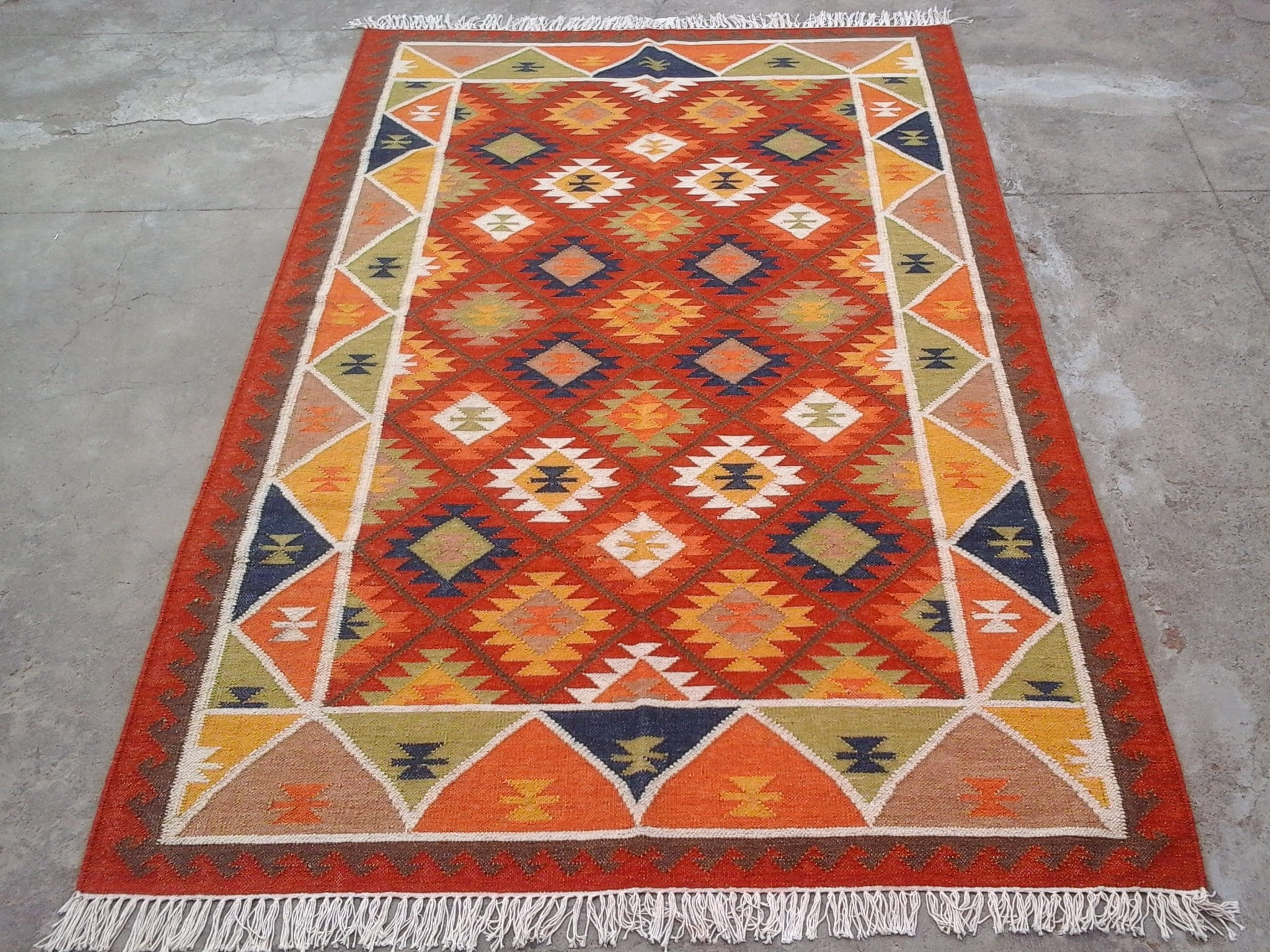 Red Vintage Kilim Rug 5x8 Ft Handwoven Aztec Kilim Rug Etsy UK