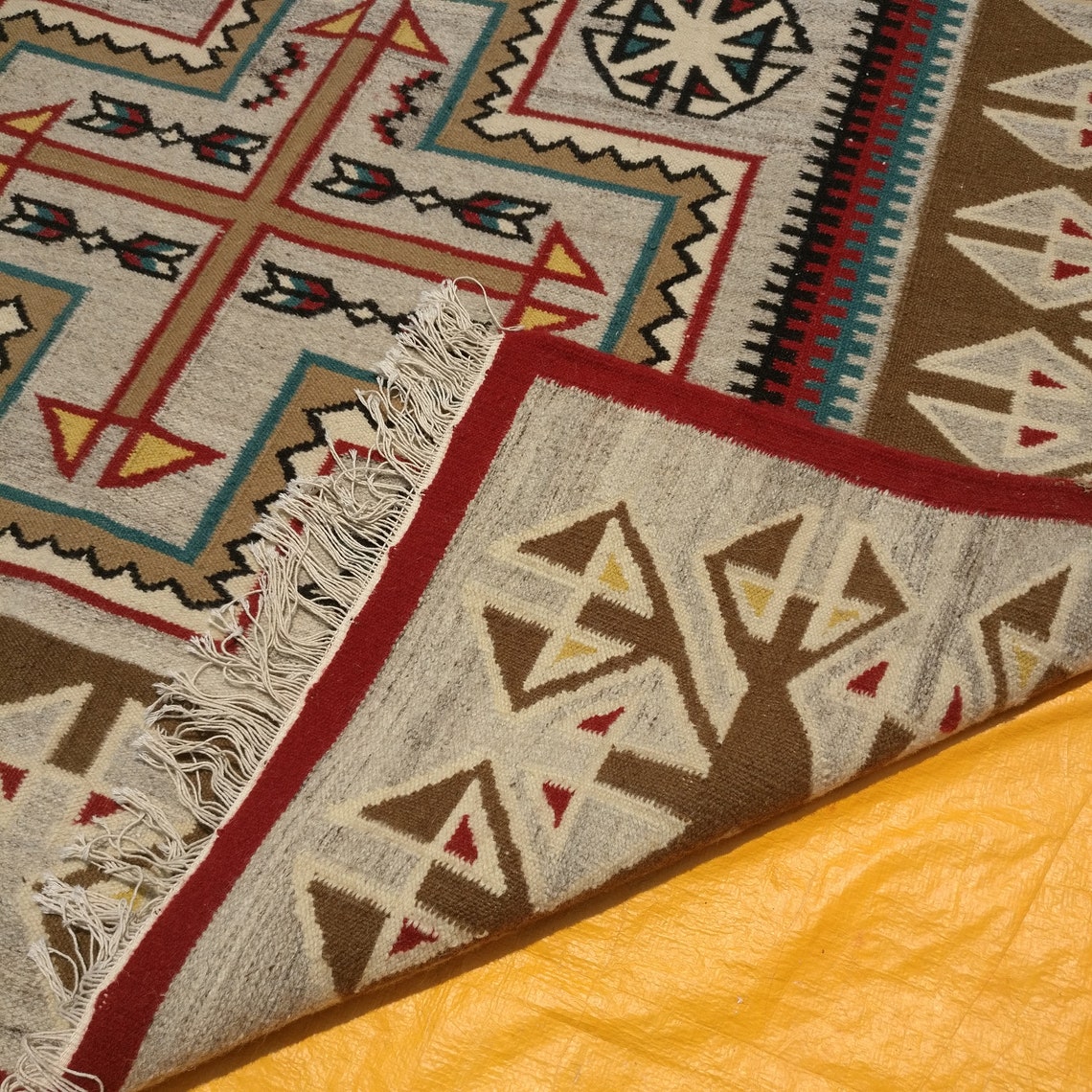 Southwestern Kilim Rug Handmade Area Rug Wool Large Kelim Rug Etsy