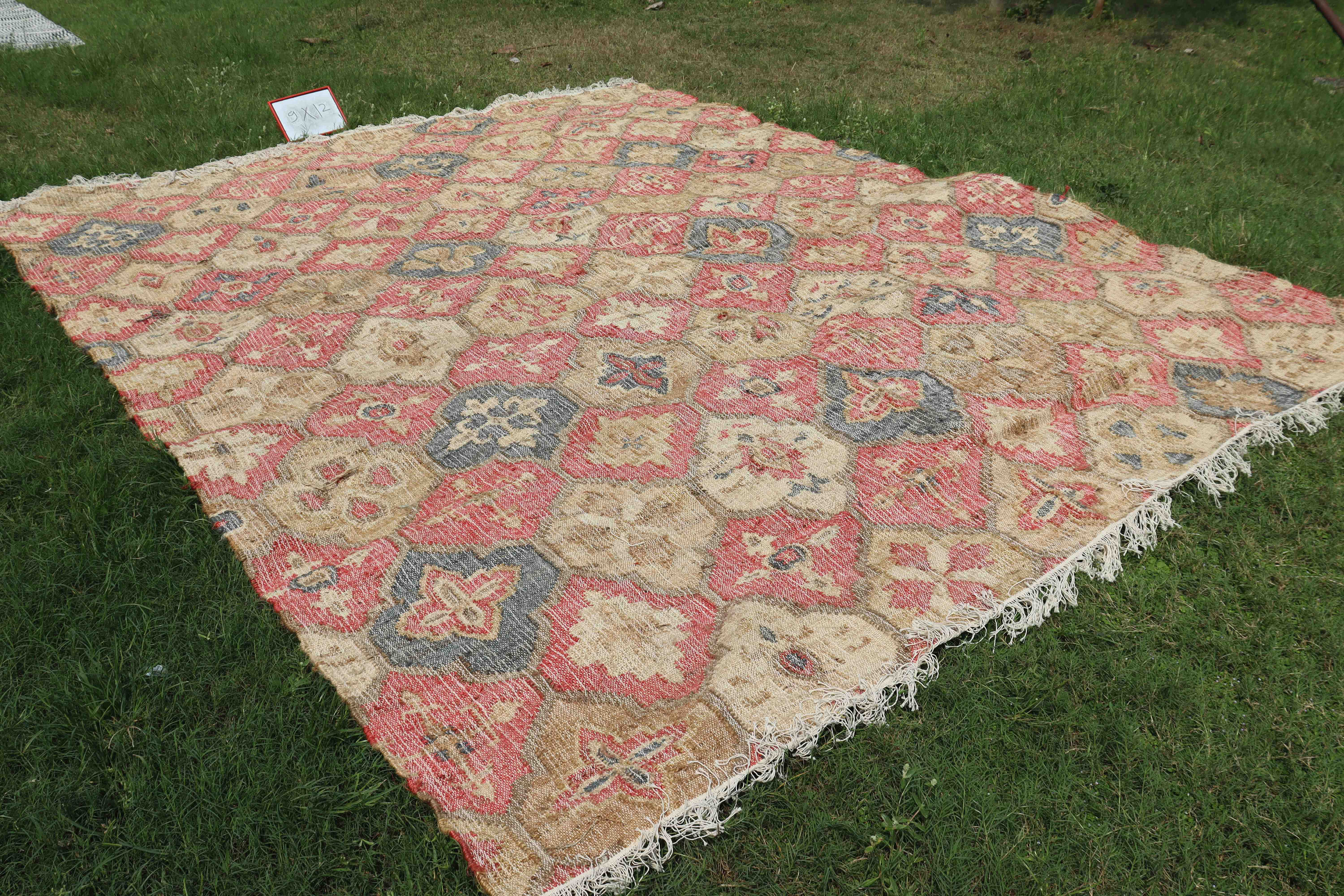 Large Vintage Kilim Rug 9x12 Turkish Colorful Large Jute Kelim Etsy