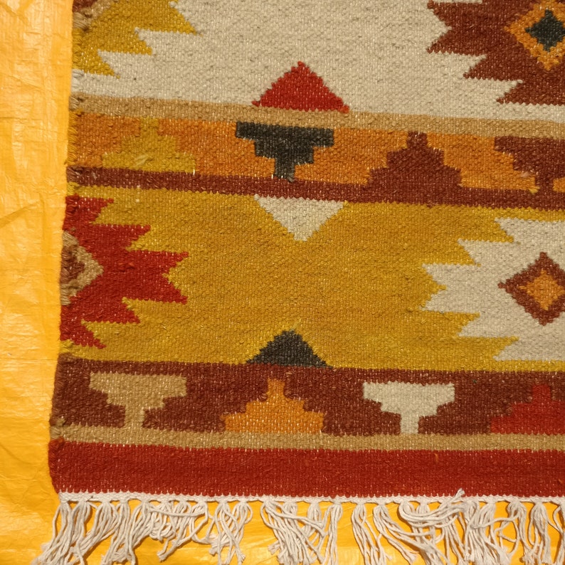 2.6x8 Area Rug Runner Nomadic Kilim Rug,Yellow Red Rug Free Shipping Vintage Rug,Afghan Herati Balouch Rug