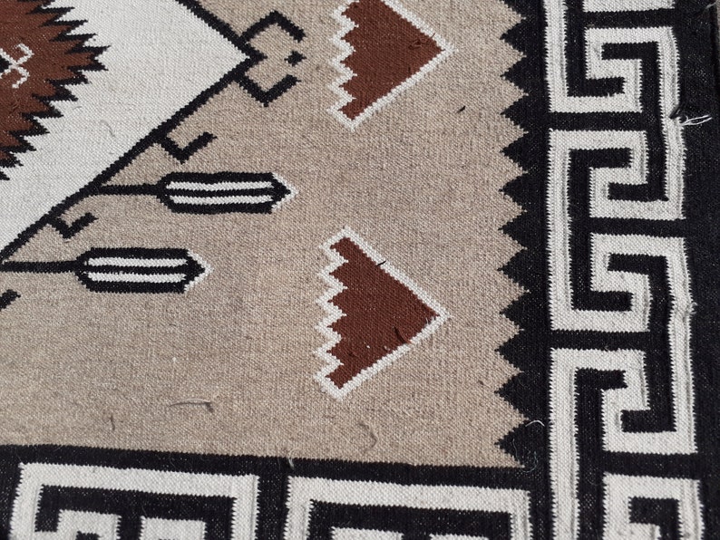Western Inspired Beauty Handwoven Navajo Rug Size 8x10 Geometric Pattern Modern Design Home