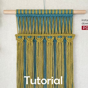 macrame wall hanging tutorial, macrame wall hanging pattern, pdf tutorial, photo pattern, step by step pattern, DIY macrame wall hanging